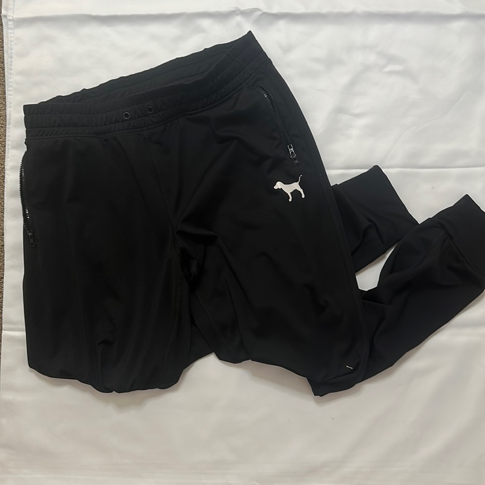 Victoria secret pink black athletic joggers size m